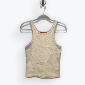 MOTHER Cream Grey Heather Tank Top